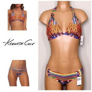 New. Kenneth Cole multicolored bikini. 34B/C-S/bottom